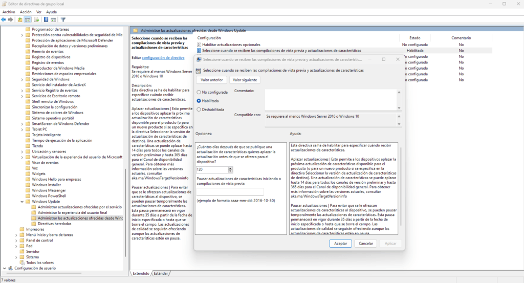 Optimizar la entrega de actualizaciones en Windows Update desde gpedit