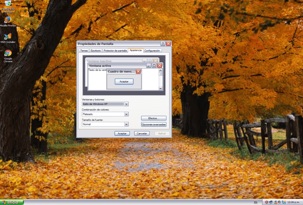 Color plateado en Luna, la GUI de Windows XP