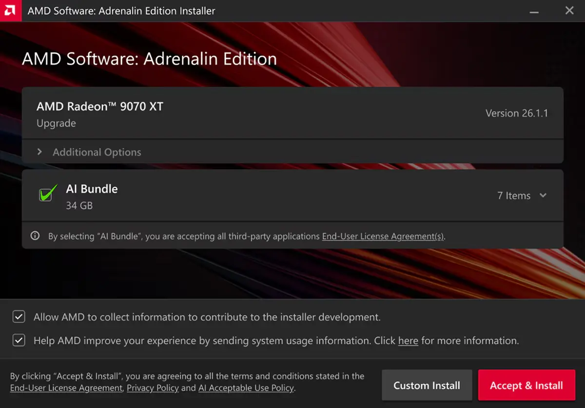 AMD lanza su nuevo driver gráfico 26.1.1 el cual permite a los Winusers desactivar funciones de IA
