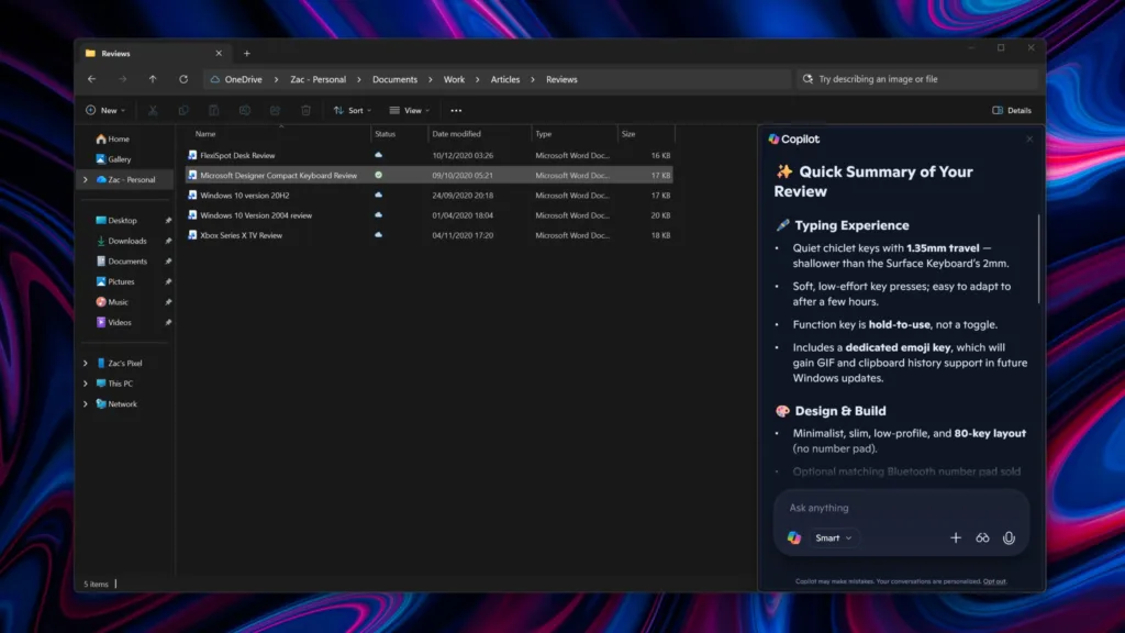 Es muy probable que una de las características más criticadas por parte de los usuarios de Windows 11 llegue igualmente al SO este año: la integración de Copilot en el explorador de archivos