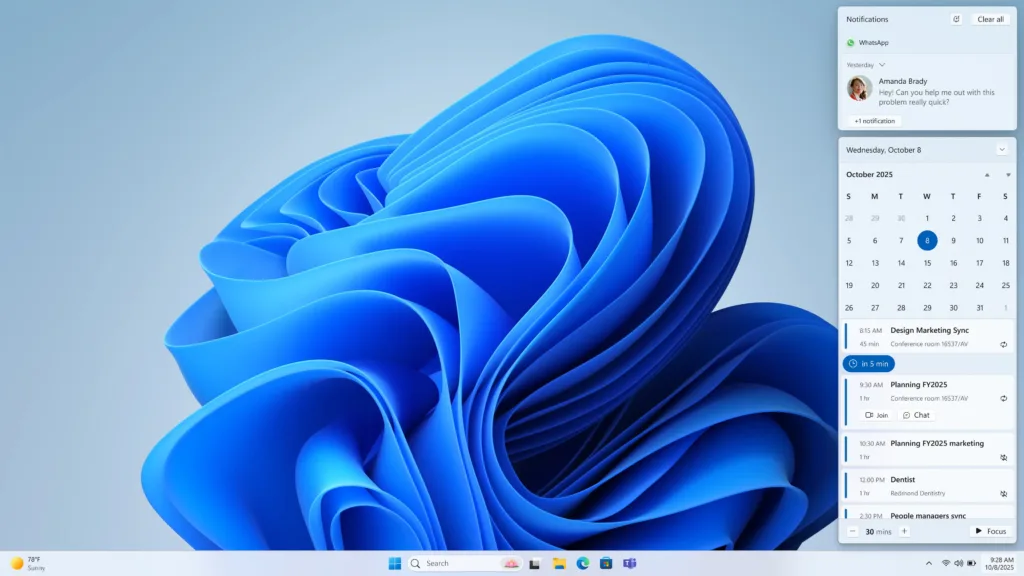 Este año retornará una de las características mas solicitadas en Windows 11: la vista de agenda y eventos