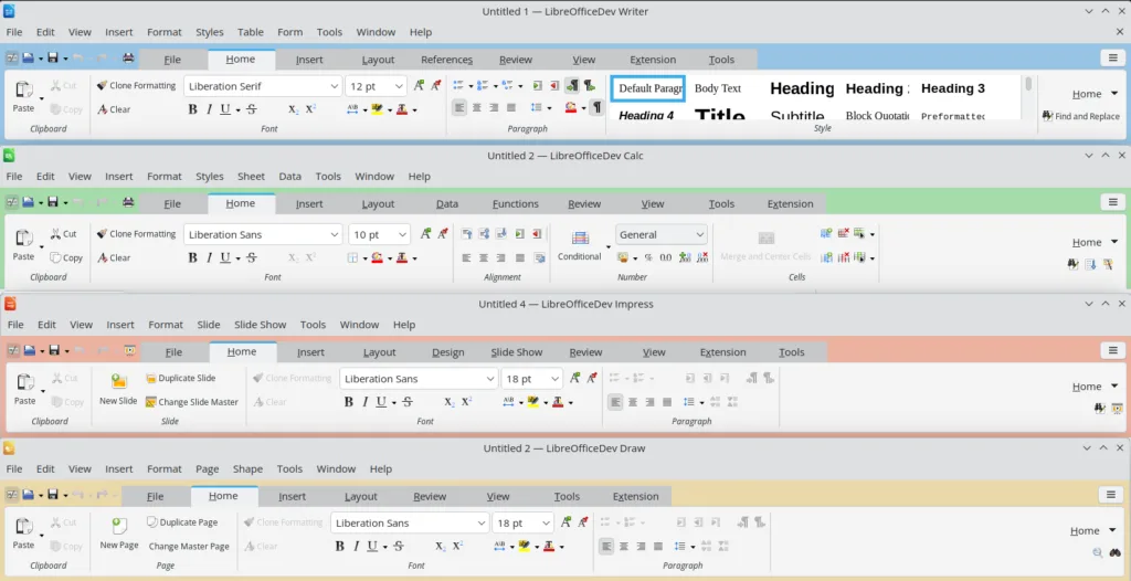 LibreOffice 26.8 tendrá de forma opcional, un estilo visual muy similar al Ribbon de Microsoft Office.