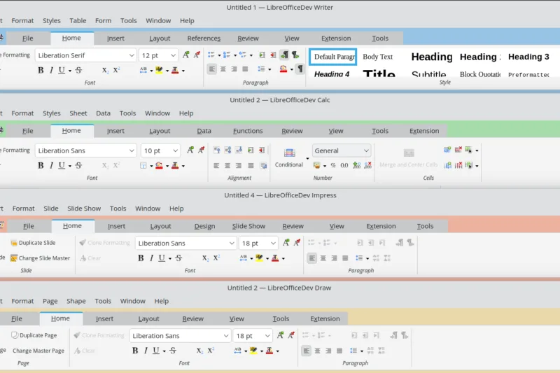 La próxima versión de LibreOffice 26.8 tendrá una interfaz opcional similar al Ribbon de MSOffice