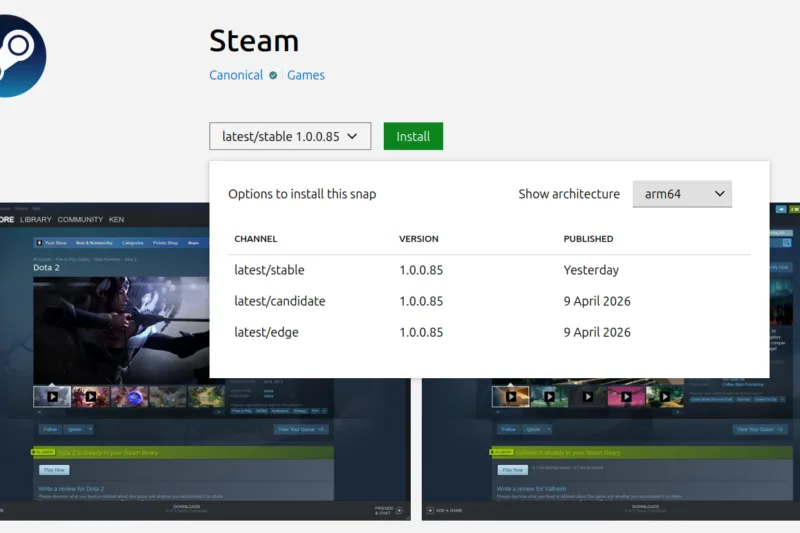 Canonical asegura que su paquete Snap de Steam para dispositivos ARM64 es estable